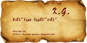 Kólya Győző névjegykártya